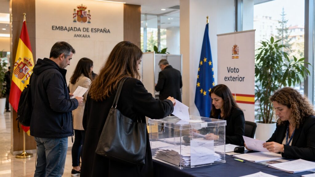 voto desde Turquía en una sede consular española para las elecciones generales del 29 de noviembre de 2026