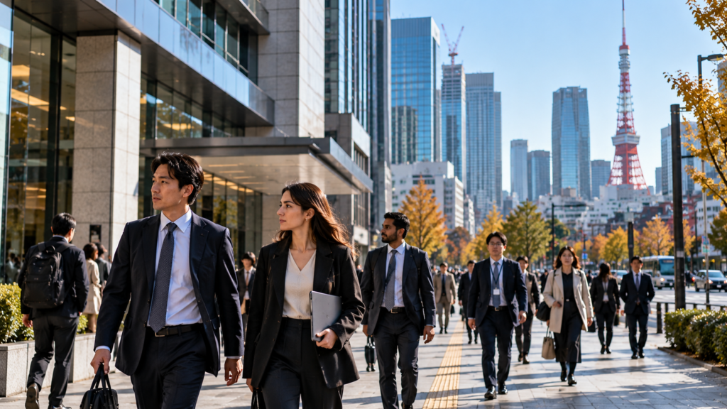 Japonya yabancı nüfus artışı ve Tokyo iş merkezinde çalışanlar